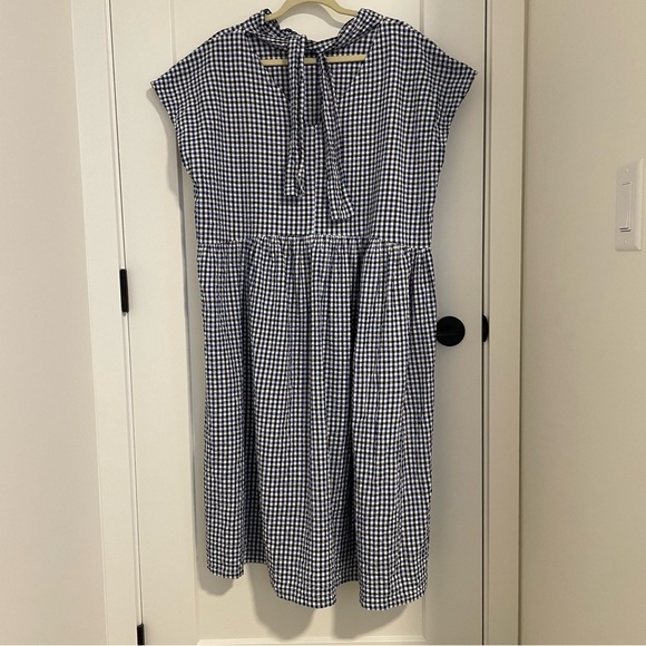 ET TIGRE Jayme Sleeveless Dress in gingham blue white and black - Picture 11 of 14